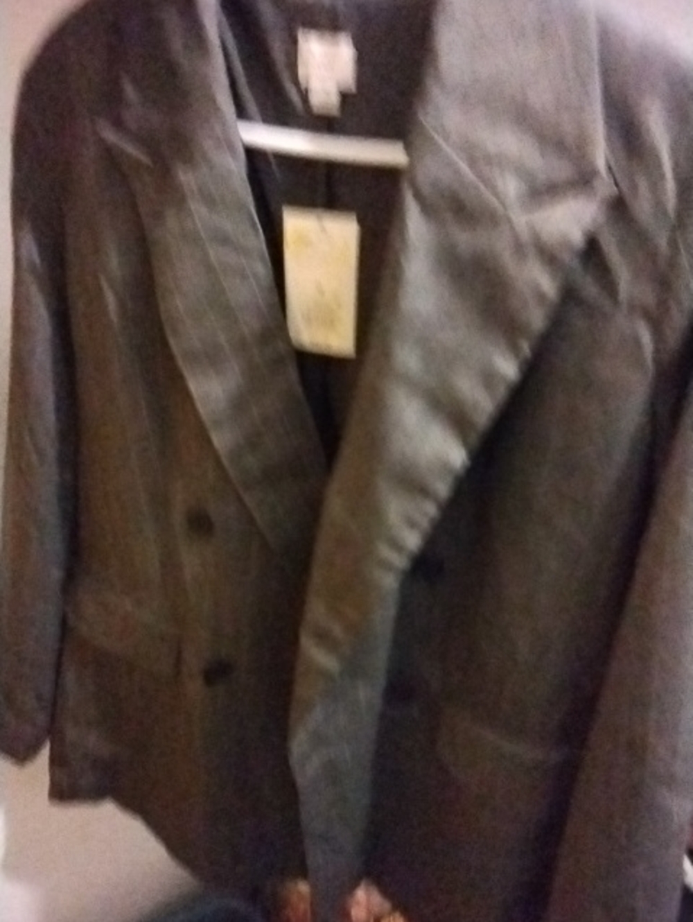 a new day Charcoal Pinstripe Double-Breasted Blazer